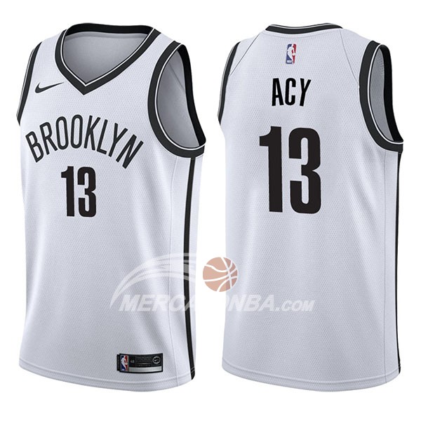 Maglia NBA Brooklyn Nets Quincy Acy Association 2017-18 Bianco